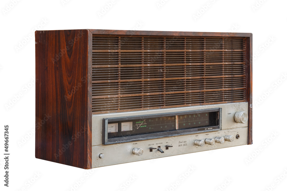 Old radio isolated on white background Old radio isolated on white background
