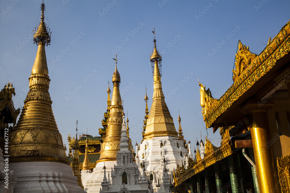 Fototapeta premium Myanmar, Buddha Temple and Stupas