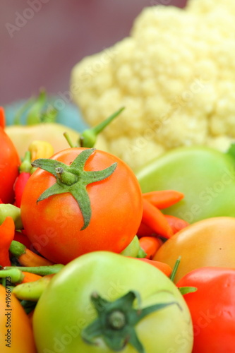 Fototapeta Naklejka Na Ścianę i Meble -  Vegetables Tomato chili and cauliflower