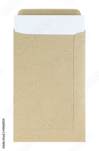 open envelope isolated on white background with clipping path