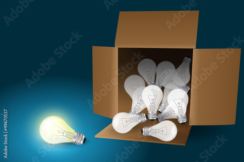 idea concept - bulb in box vector illustration design