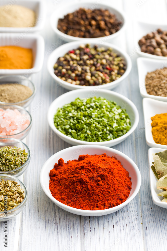 Various spices and herbs. Various spices and herbs.
