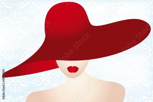 Portrait of the lady with the red hat
