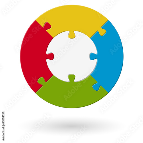 Puzzle rund - Basis mit 4 Optionen