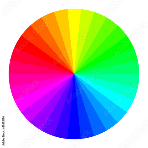 Circle of RGB Colors, color wheel with separate colors photo