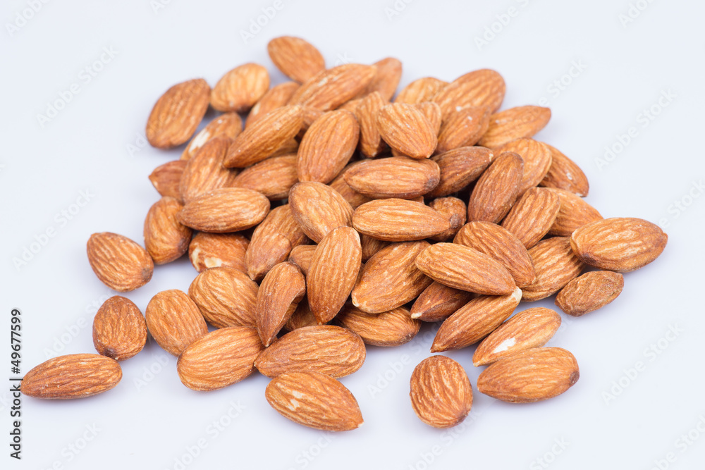 Almonds on white background Almonds on white background