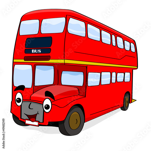 Happy cartoon bus