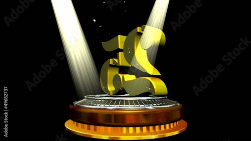 3d gold metal anniversary number - 25