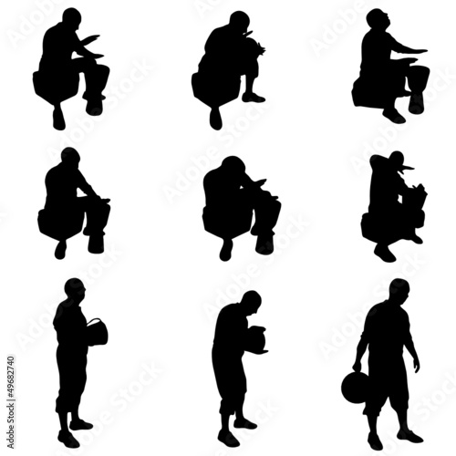 man playing the drums vector illustration