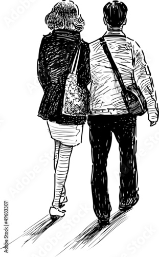 walking couple photo