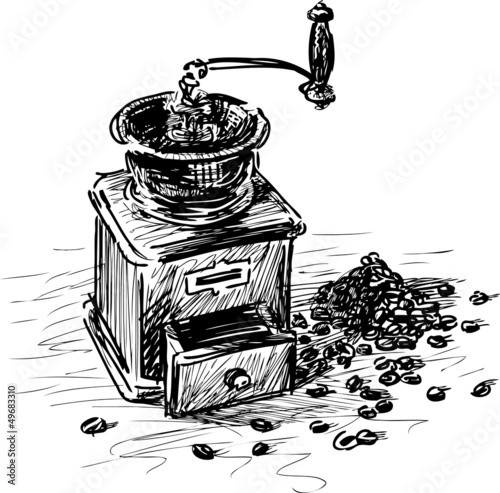 coffee grinder with coffee beans