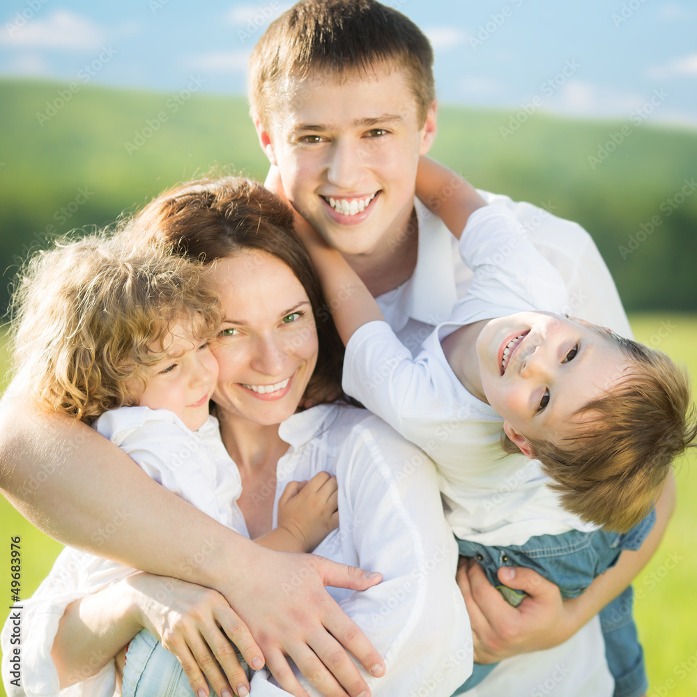 Fototapeta premium Happy family outdoors