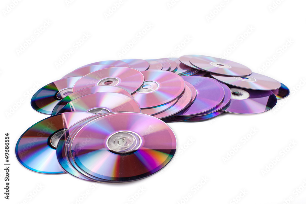 Pile of Scattered Compact Discs Outdated Data Storage Isolated Pile of Scattered Compact Discs Outdated Data Storage Isolated