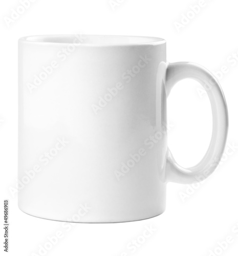 White empty mug isolated on white background