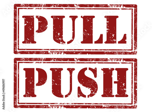 Push and pull ruber stamp