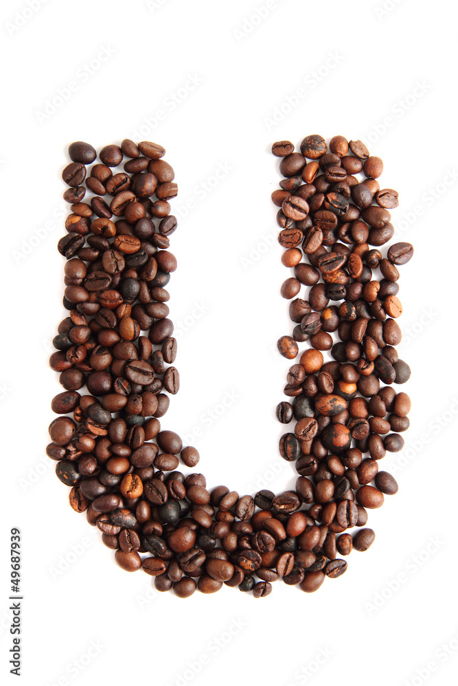 U - alphabet from coffee beans U - alphabet from coffee beans