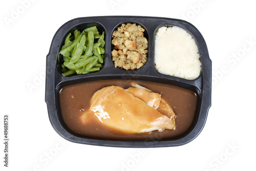 Canvastavla top view turkey tv dinner