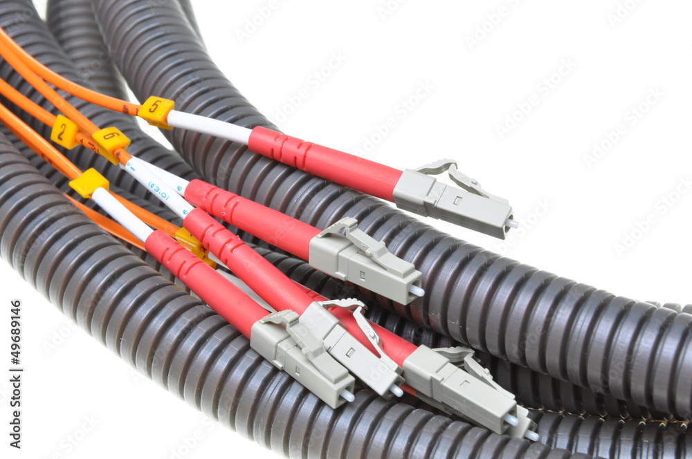Optical patch cords in protective corrugated pipe Optical patch cords in protective corrugated pipe