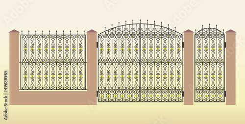 Forged gate, wicket and fence 