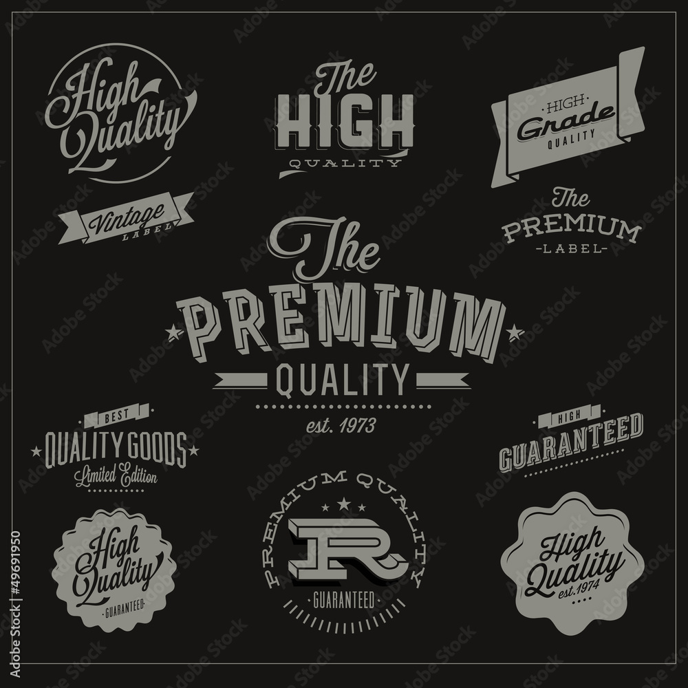 Premium, High quality and guarantee labels - editable