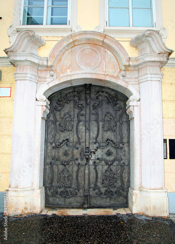 medieval door with ornate metal pattern(Salzburg) © Inna Felker