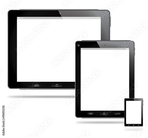 Tablets and telephone vector