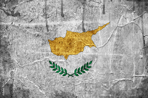 Flag of Cyprus overlaid with grunge texture #49693371