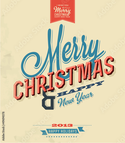 Vintage vector Christmas card