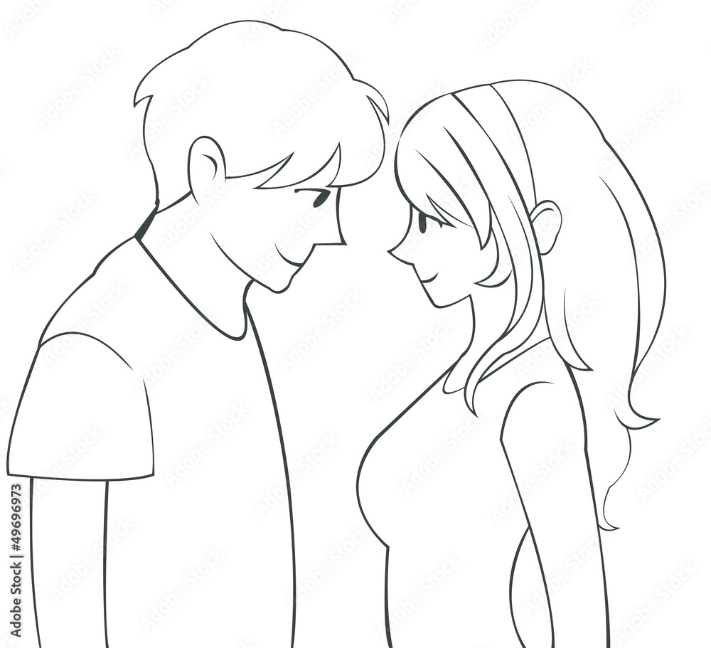 310 Cute Couple Sketch Silhouette Illustrations RoyaltyFree Vector  Graphics  Clip Art  iStock