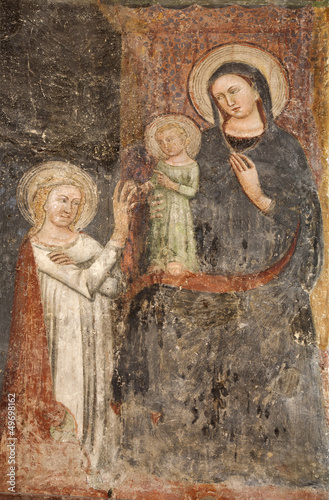 Bergamo - hl. Mary fresco from Basilica di Santa Maria Maggiore