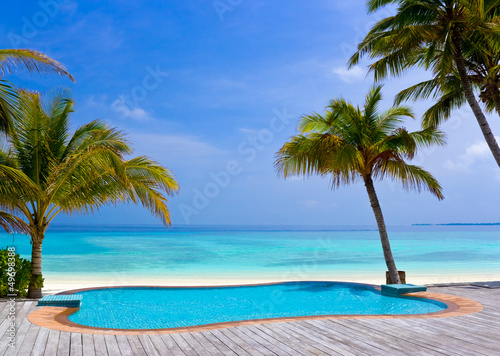 Pool on a tropical beach
