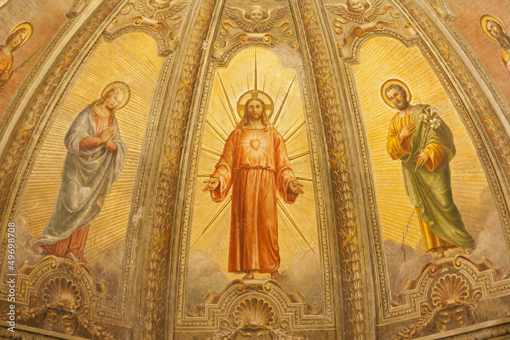 Verona -  Fresco of Resurrected Jesus from Santa Eufemia