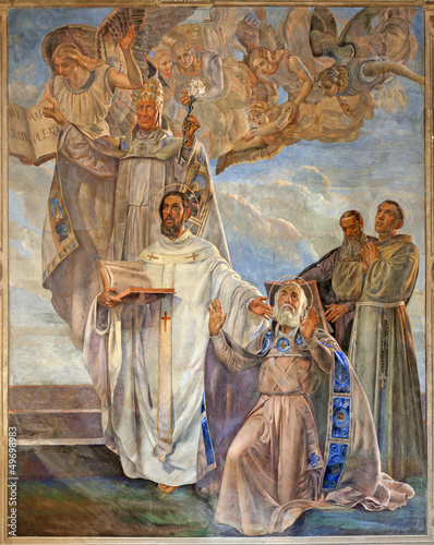 Verona - Fresco of four big Teachers of west catholic church photo