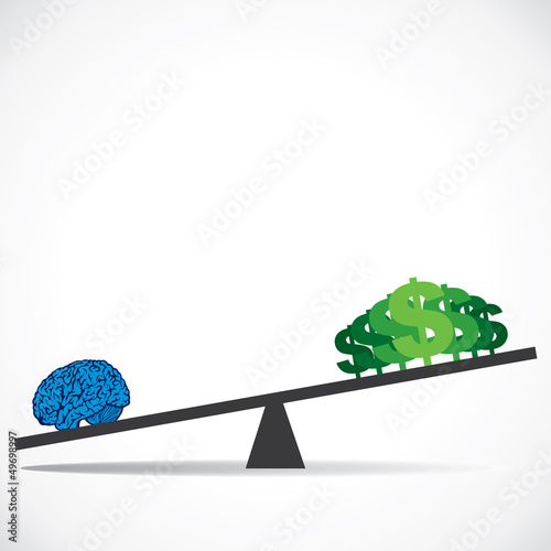 intelligence is more value than money  concept