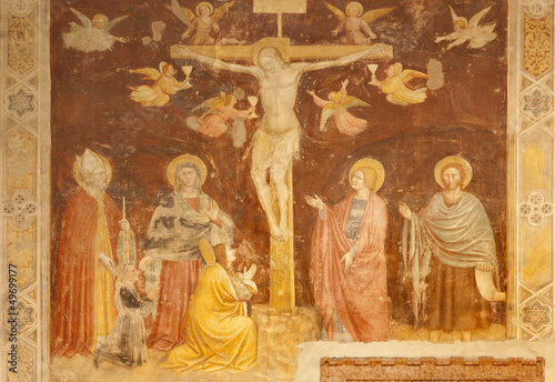 Verona - Crucifixion fresco in basilica San Zeno