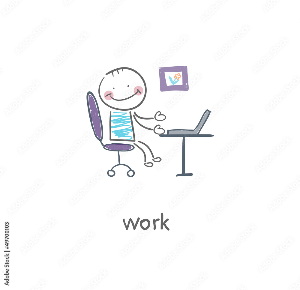 Office worker. Illustration.
