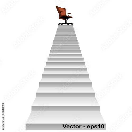 Vector conceptual stair with a chair on top