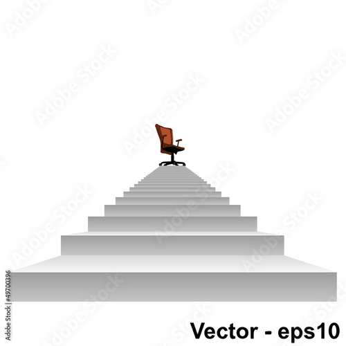 Vector conceptual stair with a chair on top