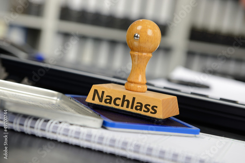 Stempel mit Schriftzug Nachlass photo