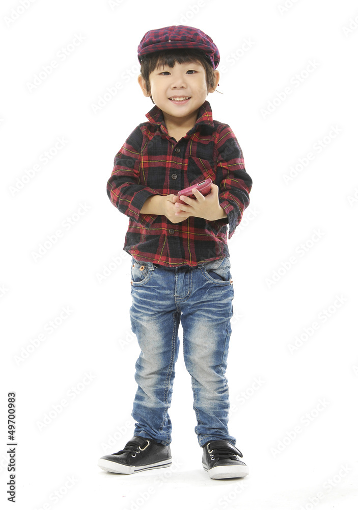 Full body Cute funny little boy isolated on white. Full body Cute funny little boy isolated on white.