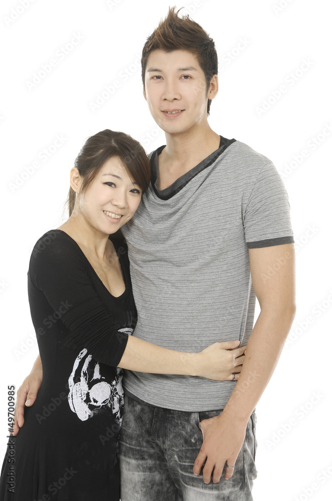 Closeup portrait of a smiling young couple Closeup portrait of a smiling young couple