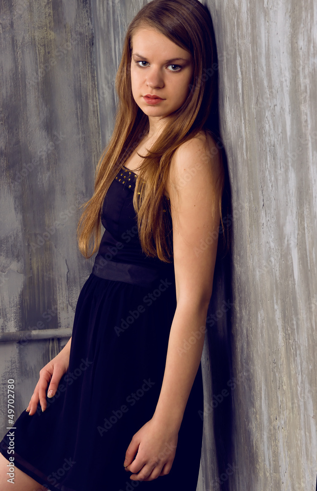 Beautiful blonde near the wall Beautiful blonde near the wall