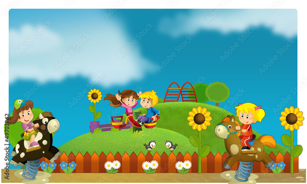 Obraz premium The funfair - playground - illustration for the children