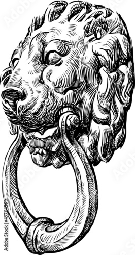 door handle in the form of a lion's head