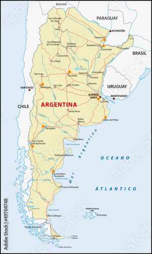Argentina road map photo