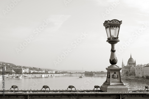 View of Budapest Parliament building from Chain bridge