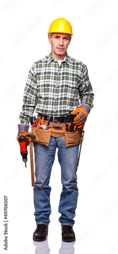 worker with drill