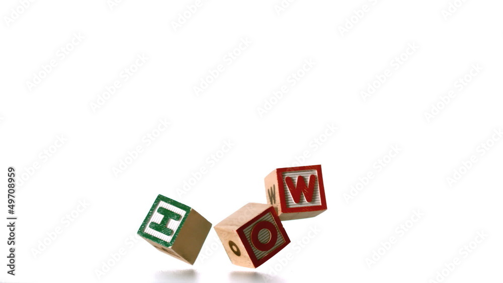 Blocks spelling how falling over Blocks spelling how falling over