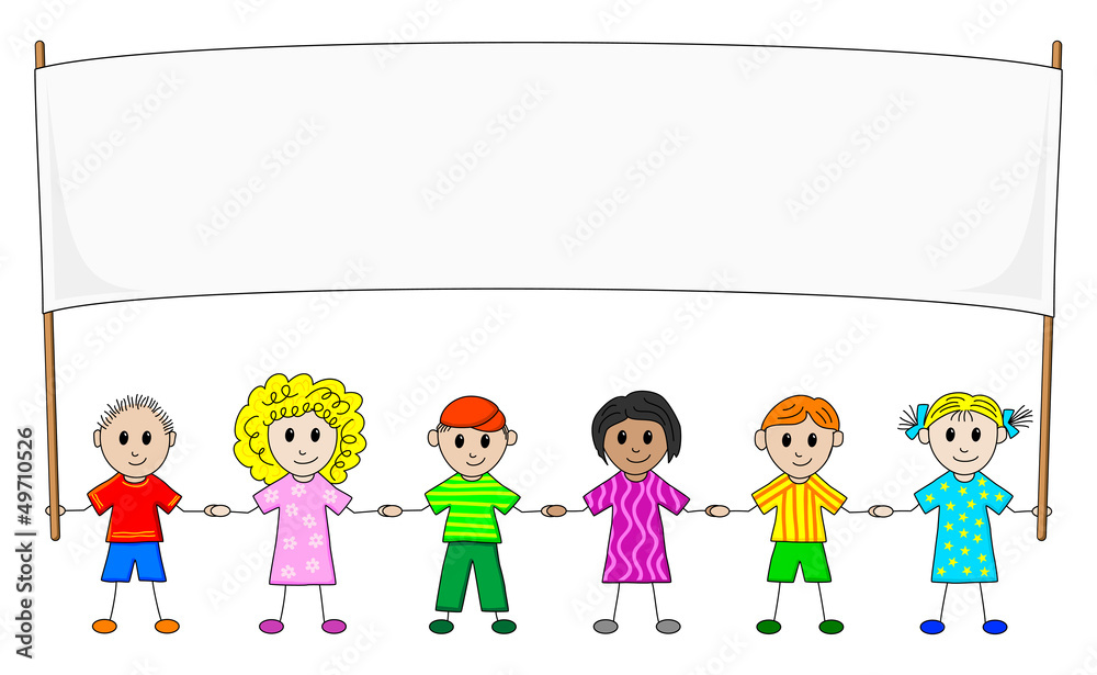 Obraz premium children with banner