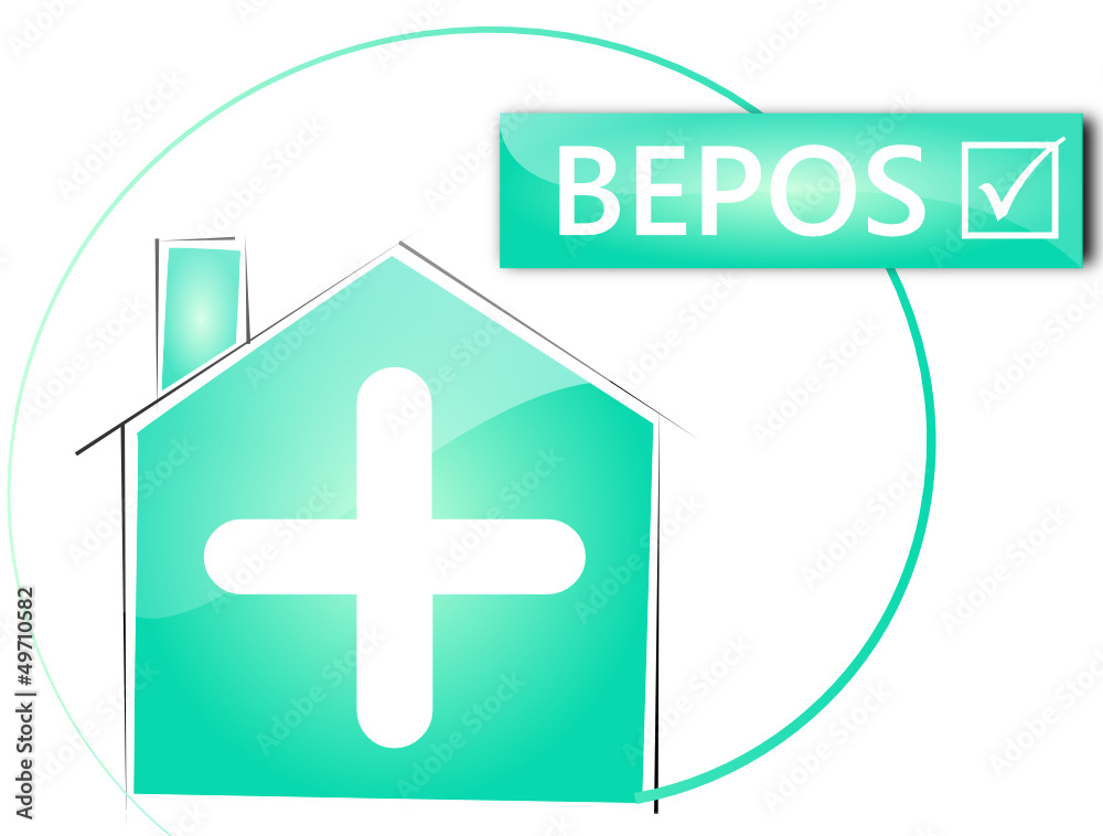 Obraz premium Etiquette Maison Bepos Bleue